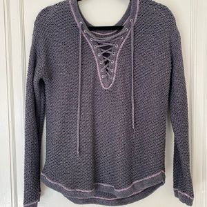 Sweater with lace up detail